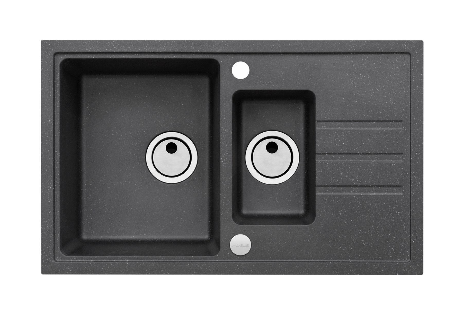Alveus Intermezzo 70 zlewozmywak granitowy 78x48 cm 1,5-komorowy czarny 1307091
