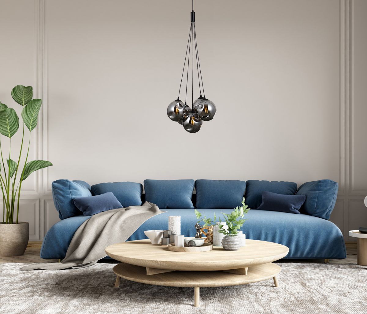 Italux Perlos lampa wisząca 5x5 W czarna PND-54456-5A-HB-SMG