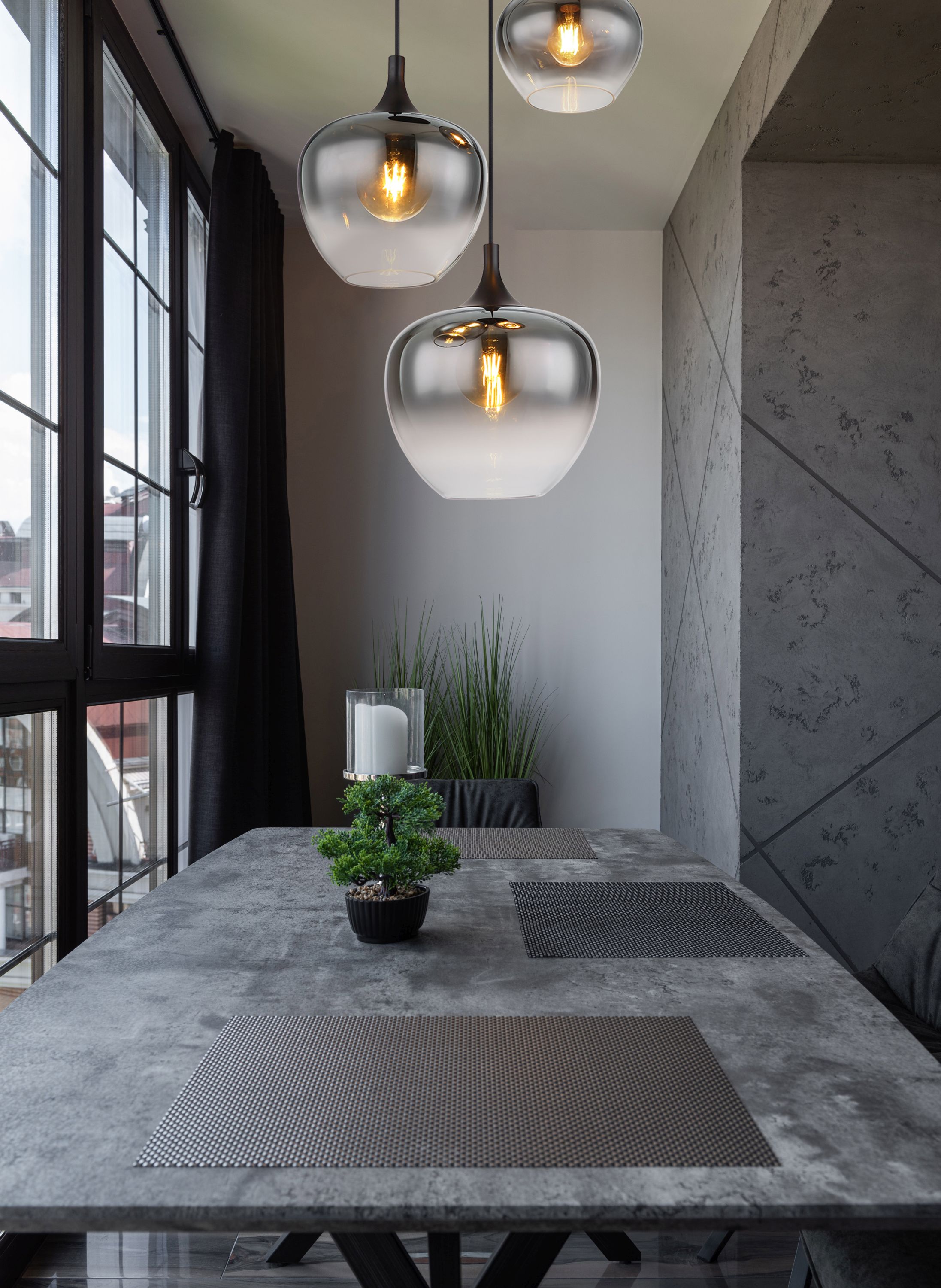 Globo Lighting Maxy lampa wisząca 3x40W czarny mat/szkło dymione 15548-3H