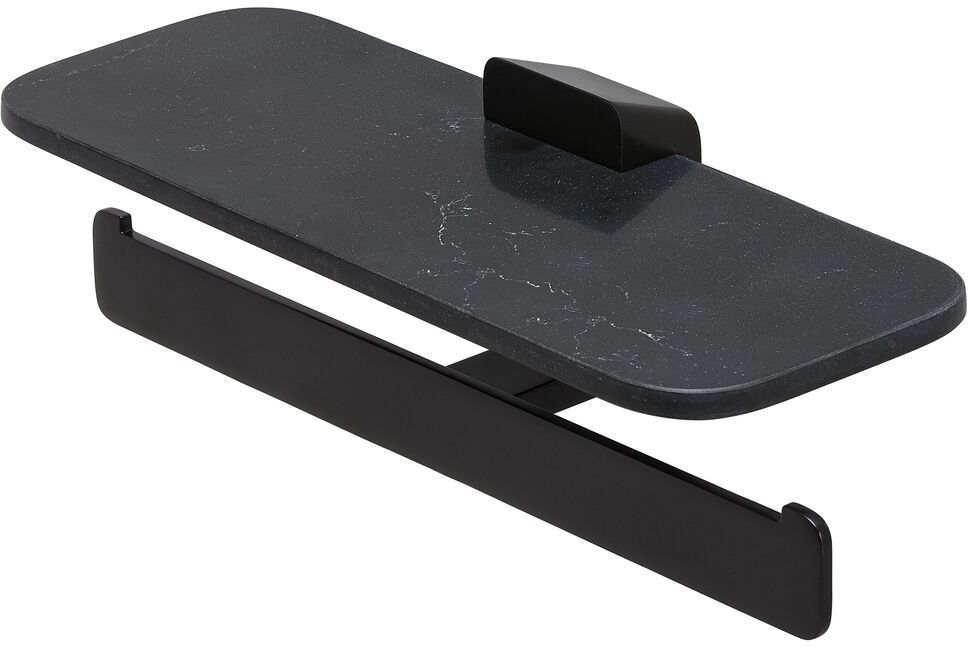 Geesa Shift uchwyt na papier toaletowy podwójny z półką efekt czarnego marmuru 919948-06-M6