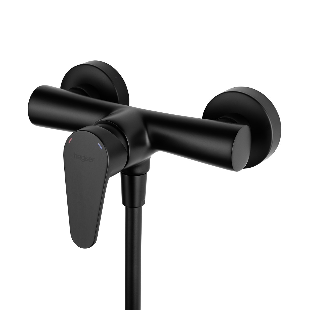 Hagser Della bateria prysznicowa ścienna czarny mat HGR50000033 - Wysyłka w 24h