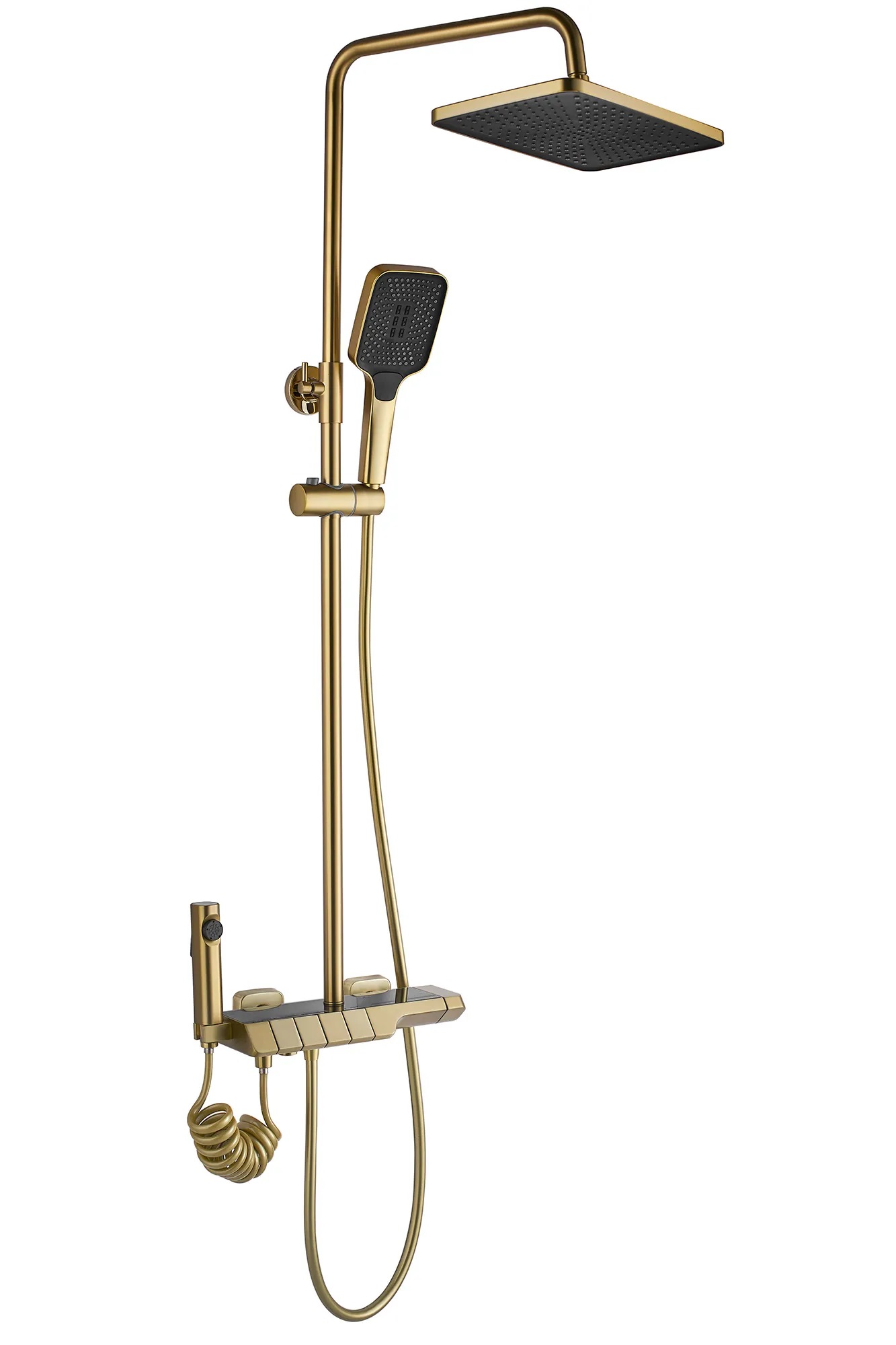 Rea Rob zestaw prysznicowy ścienny z deszczownicą złoty REA-P6623