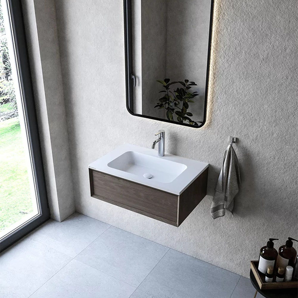 Cristalstone Linea Simpla umywalka 70x45 cm prostokątna wpuszczana biała U700-MCOT/CR - Wysyłka w 24h