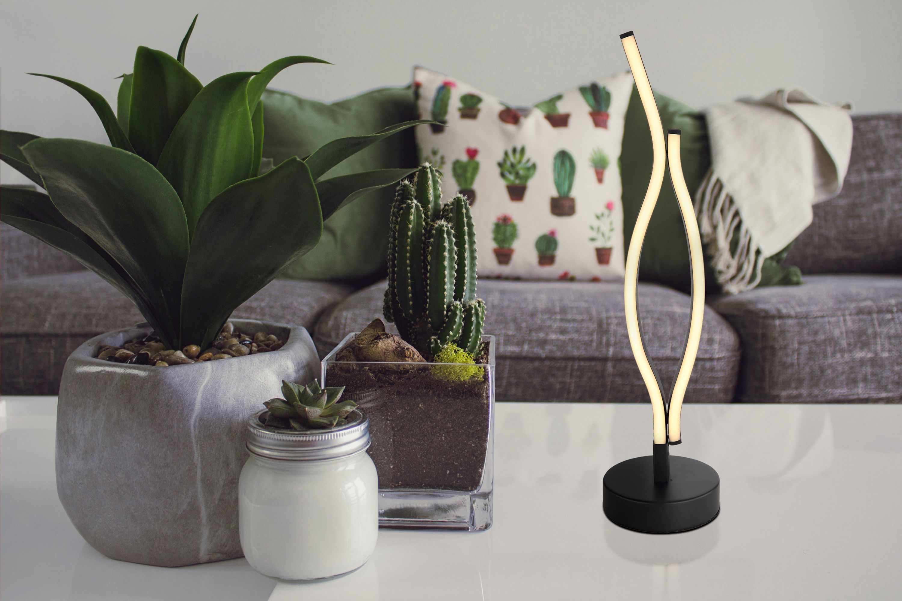 Globo Lighting Geronimo lampa stołowa 2x12W czarny mat 67206T