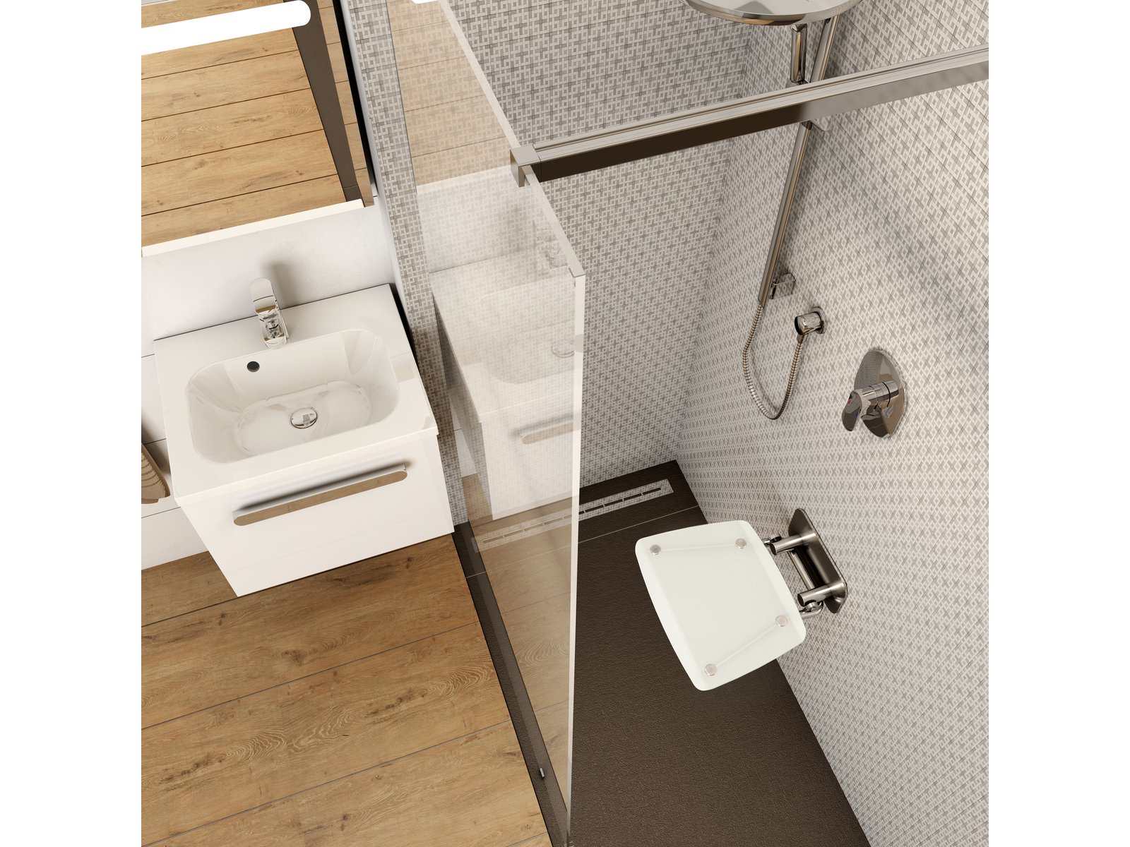 Ravak Ovo B II siedzisko prysznicowe nierdzewne opal B8F0000052 - Wysyłka w 24h