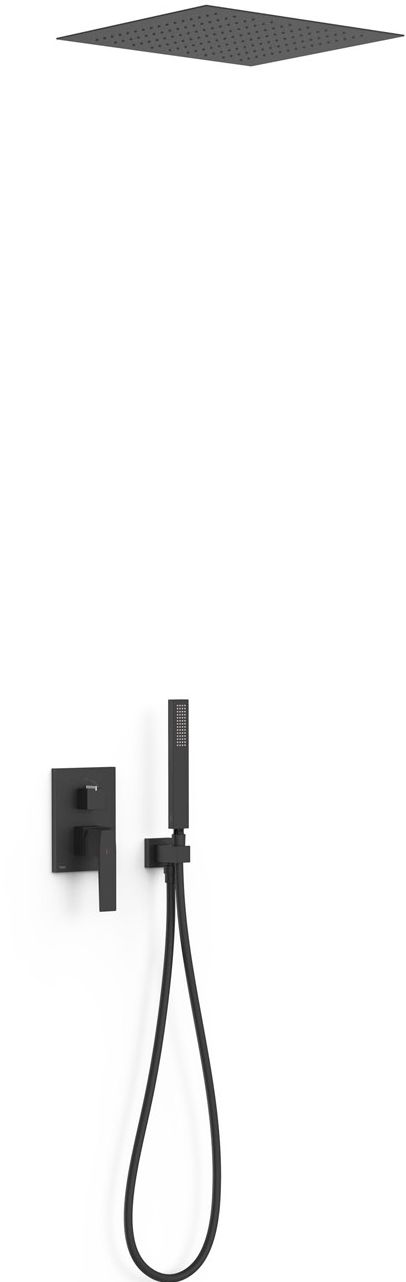 Tres Slim Exclusive zestaw prysznicowy podtynkowy z deszczownicą czarny mat 20228006NM
