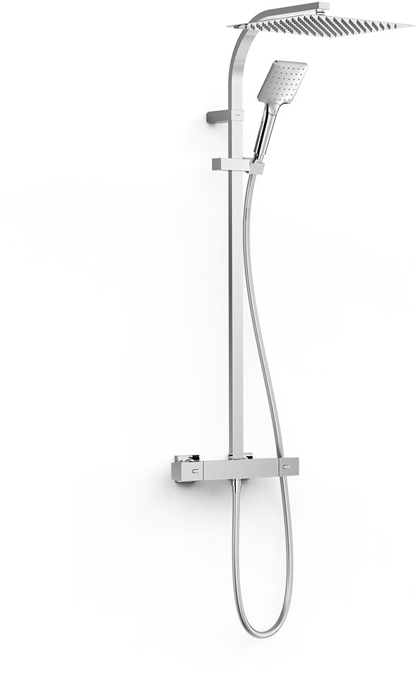 Tres Over-Wall zestaw prysznicowy ścienny termostatyczny z deszczownicą chrom 19039309