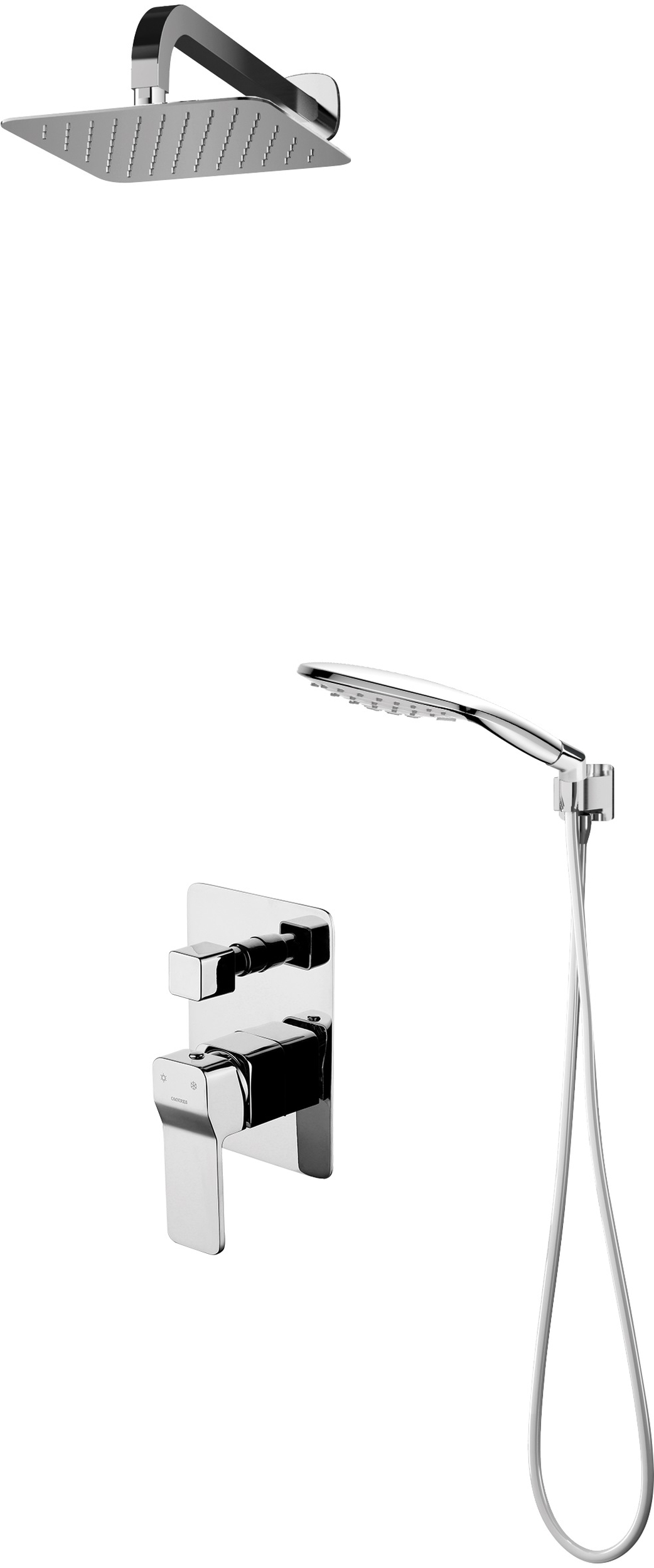 Omnires Sys zestaw prysznicowy podtynkowy z deszczownicą chrom SYSSL10CR
