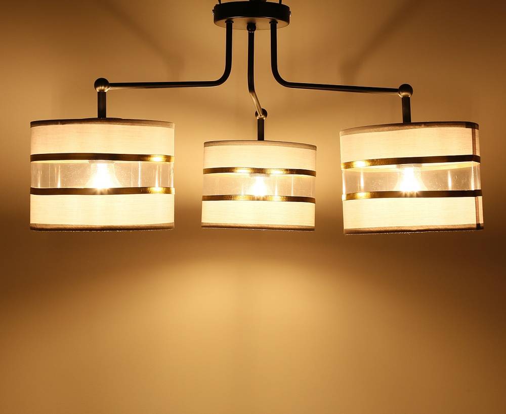 Candellux Andy lampa podsufitowa 3x40W czarna/szara/złota 33-00514