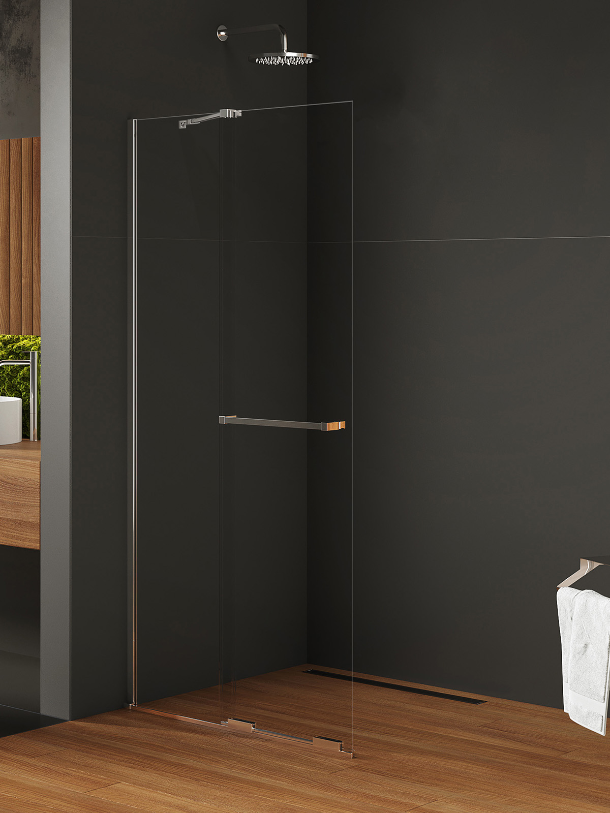 New Trendy Smart ścianka prysznicowa walk-in 80 cm chrom połysk/szkło przezroczyste EXK-6621-WU