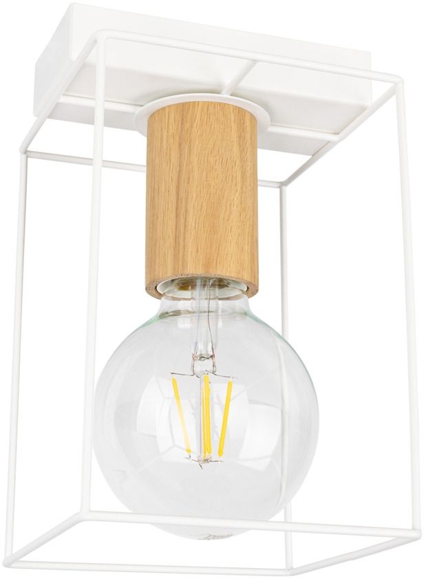 Spot-Light Gretter lampa podsufitowa 1x60W biały/dąb olejowany 4010203630073