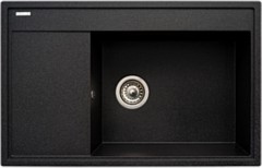 Pyramis Camea zlewozmywak granitowy 79x50 cm czarny 070091201