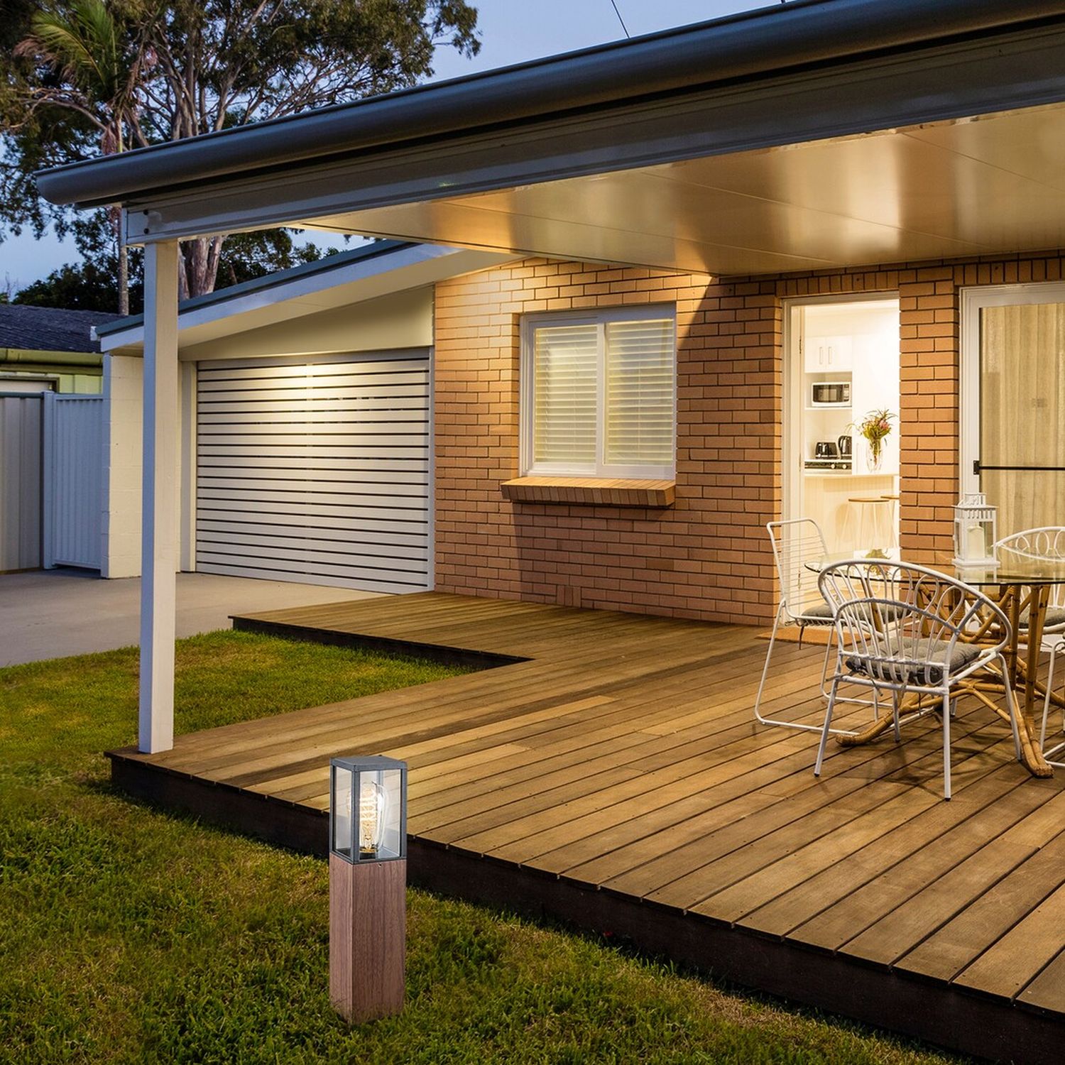 Rabalux Wales lampa stojąca zewnętrzna 1x60W dąb 7196