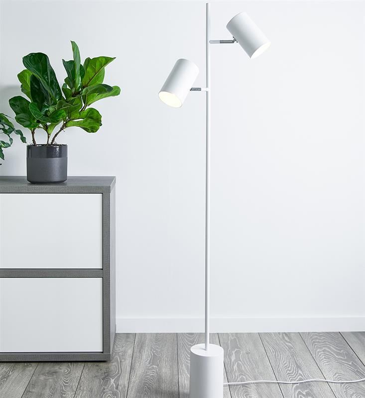 Markslöjd Twin lampa stojąca 2x40 W biała 107948