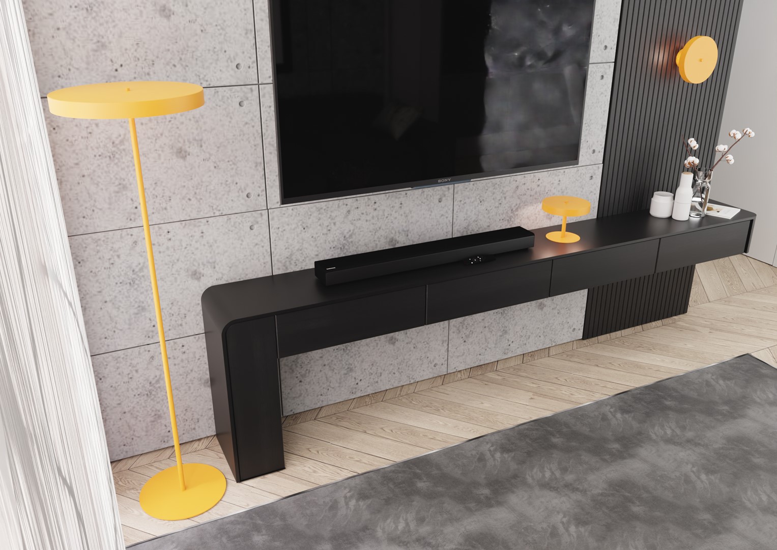 Emibig Nemo lampa stojąca 3x8 W żółta 1455/LP3