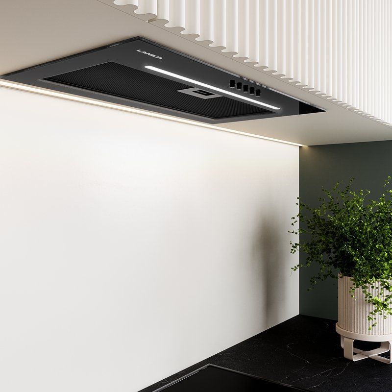 Lanilia Levento okap kuchenny 60 cm podszafkowy czarny LEVENTO_60_1_BLACK