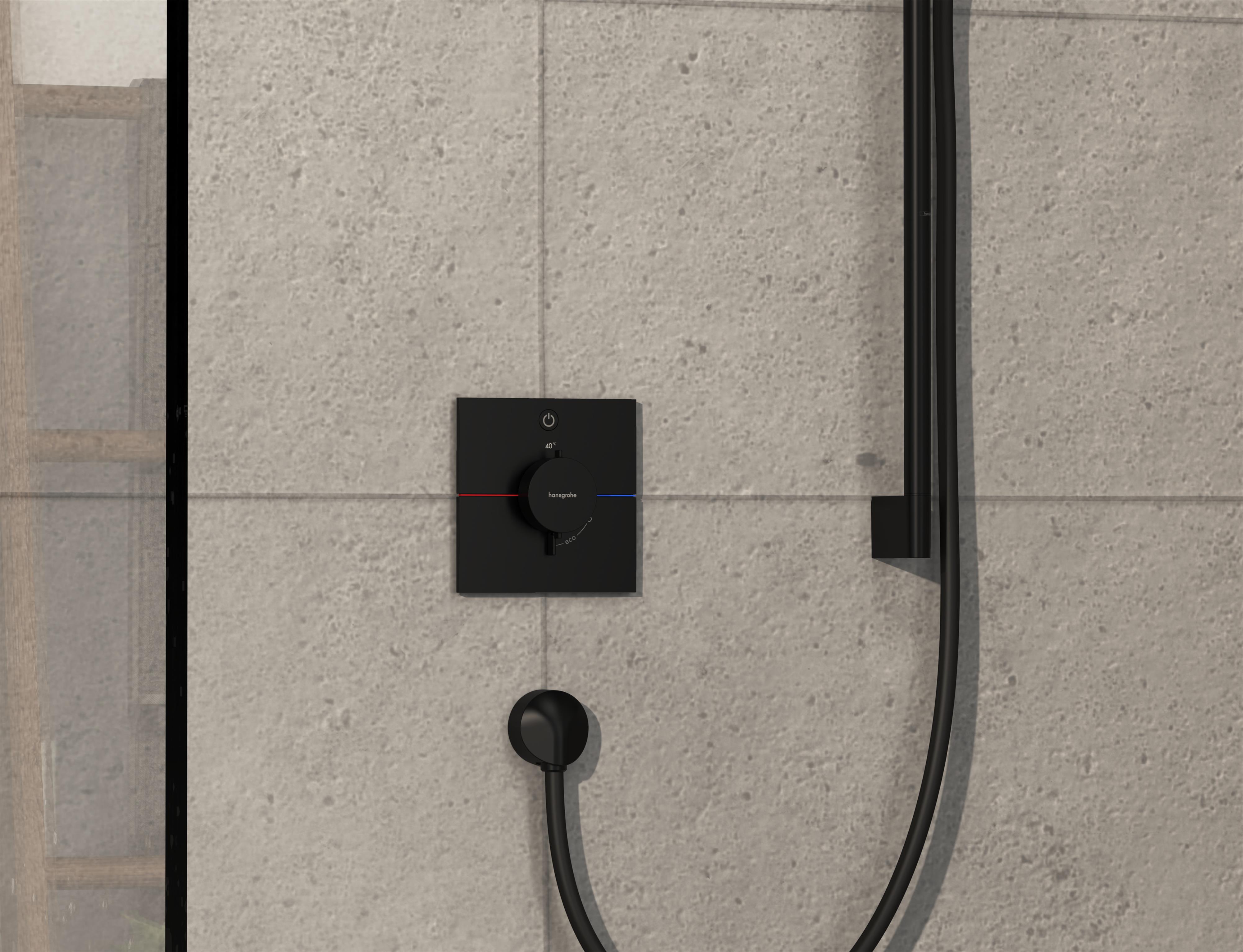 Hansgrohe ShowerSelect Comfort E bateria prysznicowa podtynkowa termostatyczna czarny mat 15571670