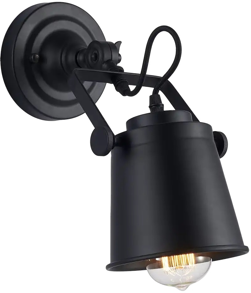 CosmoLight Detroit kinkiet 1x40W czarny W01758BK