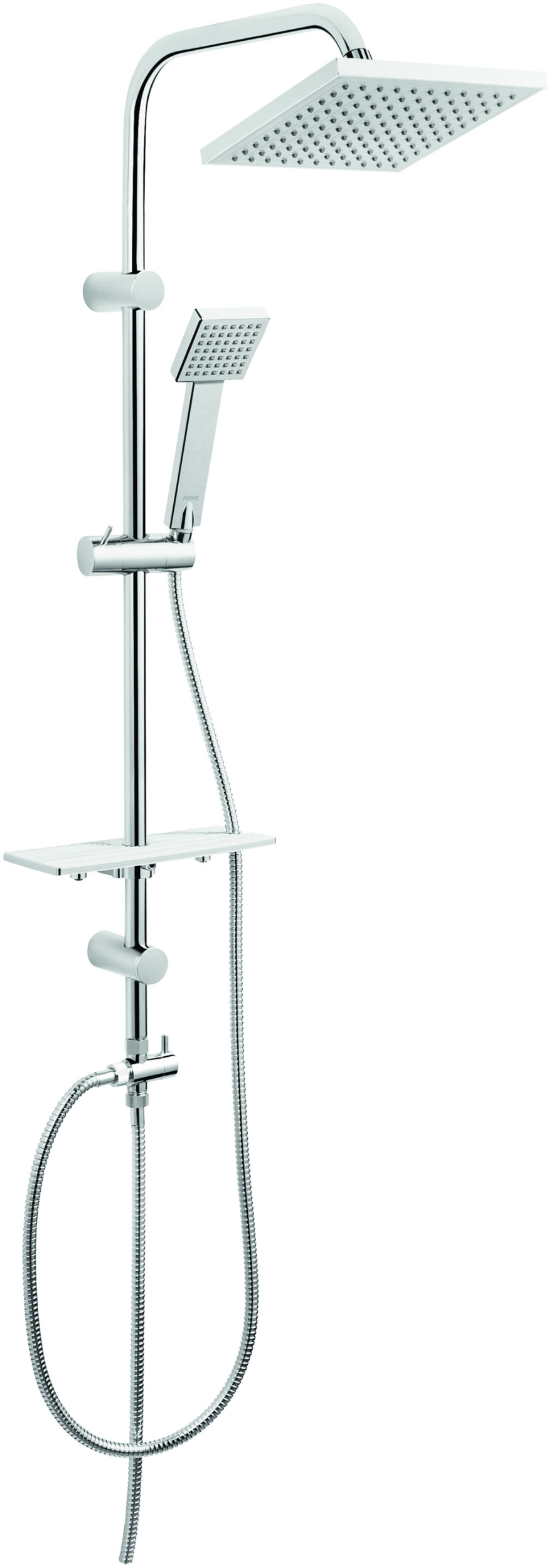 Ferro Squerto Lux zestaw prysznicowy z deszczownicą chrom NP24 - Wysyłka w 24h