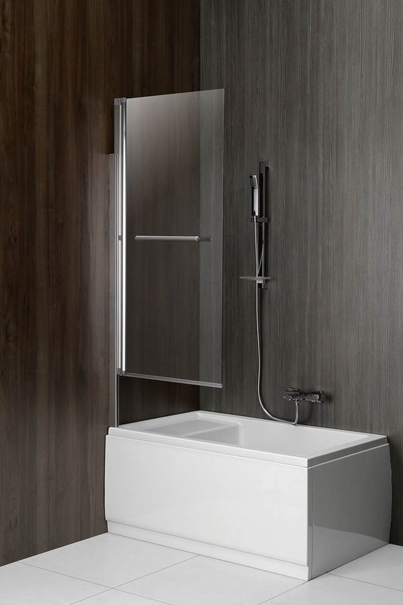 Polysan Rioni parawan nawannowy 71 cm srebrny/szkło przezroczyste 72915 - Wysyłka w 24h