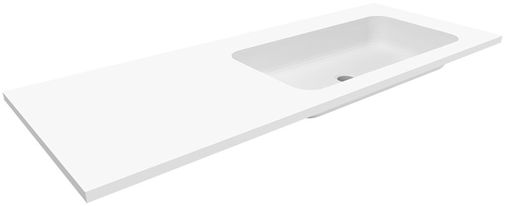 Cristalstone Linea Simpla umywalka 120x45 cm wpuszczana prostokątna biały U1200-MBPOT/CR/BO