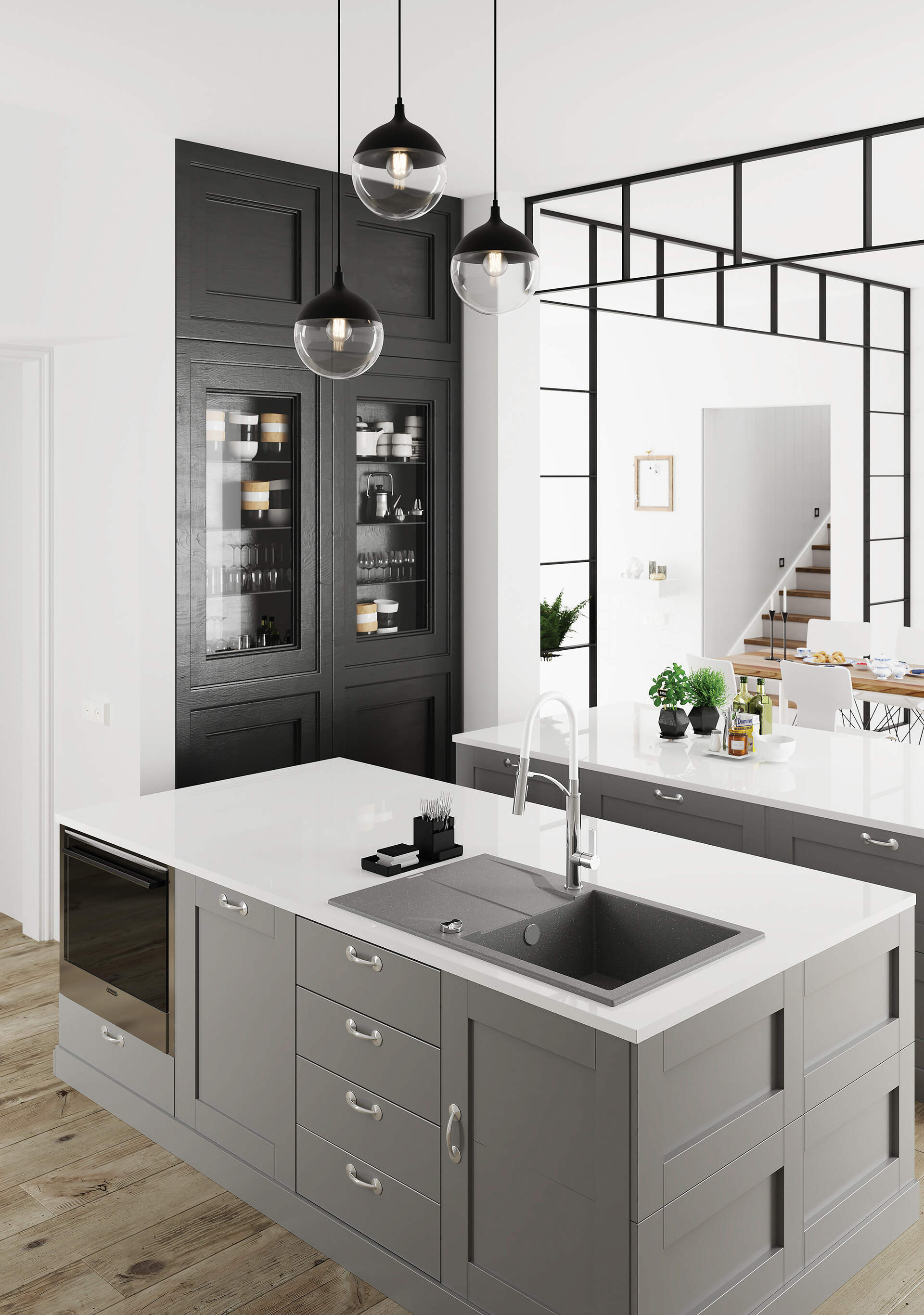 Deante Andante zlewozmywak granitowy 78x49 cm wpuszczany szary metalik ZQNS113