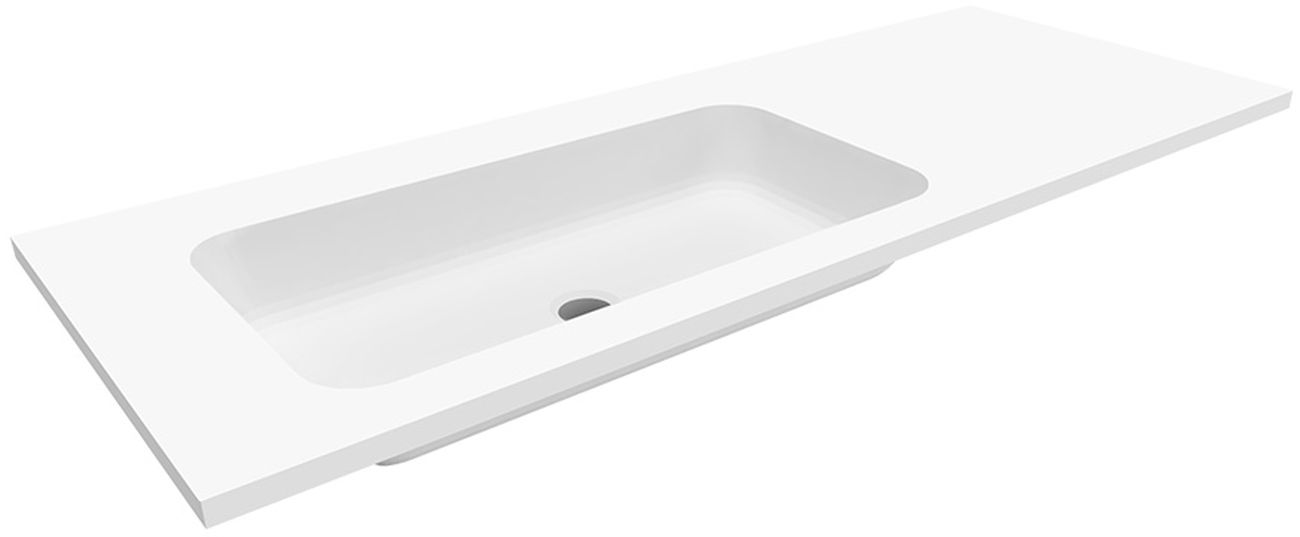Cristalstone Linea Simpla umywalka 120x45 cm wpuszczana prostokątna biały U1200-MBLOT/CR/BO