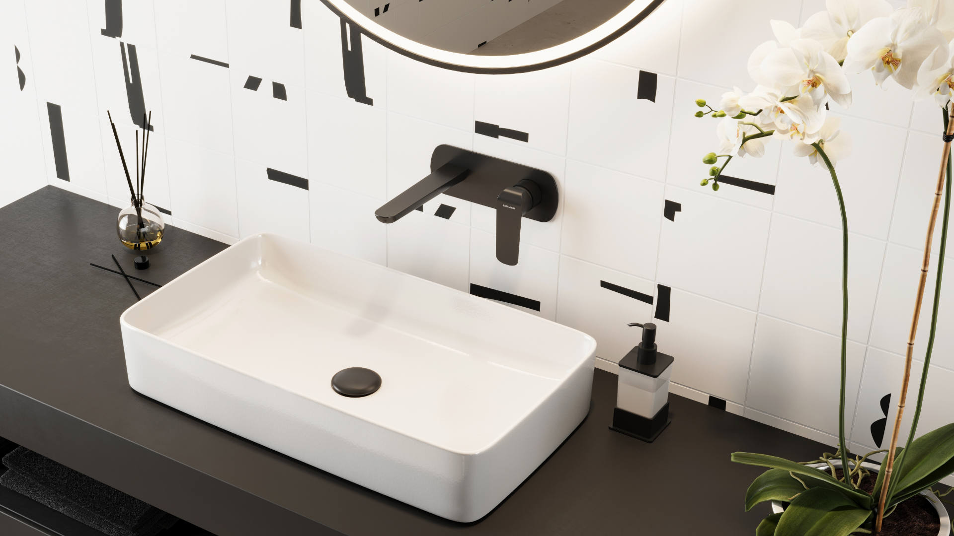 Excellent Clever 2.0 bateria umywalkowa podtynkowa czarna AREX.4115BS