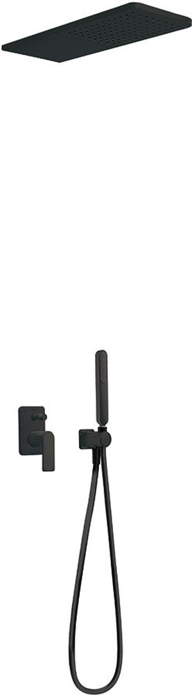 Tres Loft Colors zestaw prysznicowy podtynkowy z deszczownicą czarny mat 200.180.05.NM