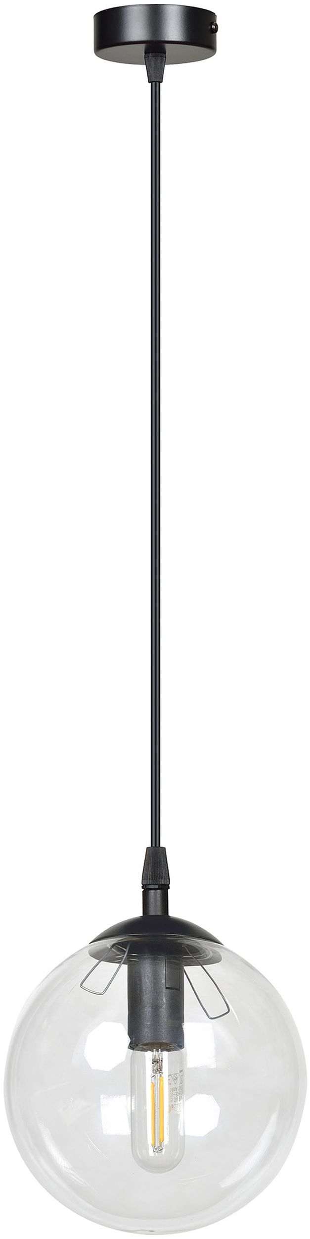Emibig Cosmo lampa wisząca 1x10 W czarna-przezroczysta 711/1