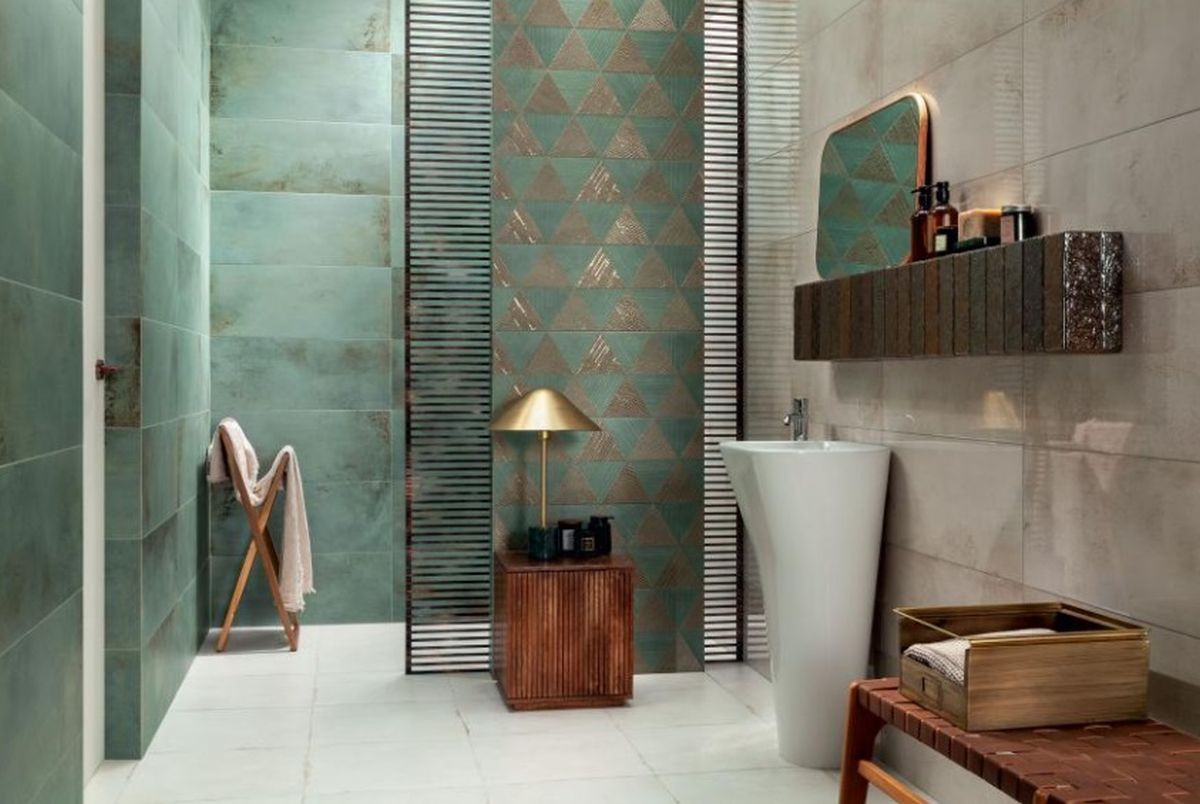 Tubądzin Goldgreen mono dekor ścienny 29,8x74,8 cm