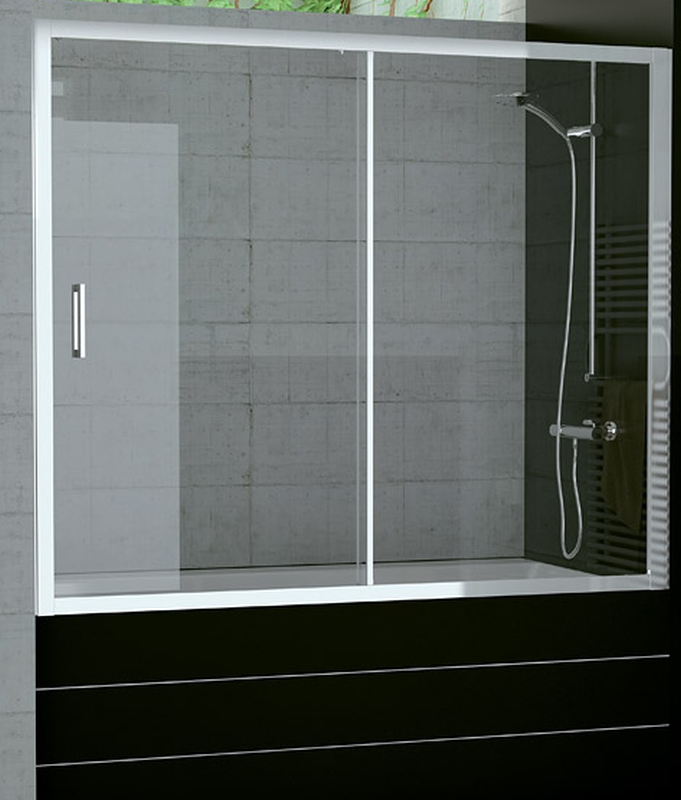 SanSwiss TOP-Line parawan nawannowy 180x150 cm srebrny połysk/szkło przezroczyste TOPB218005007 - Wysyłka w 24h