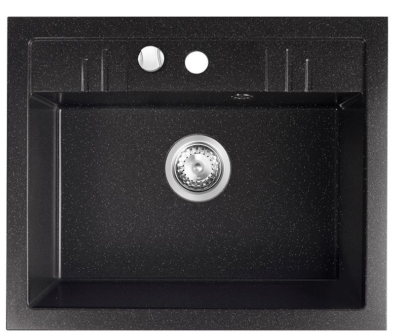 FDesign Carioca zlewozmywak granitowy 58x48 cm grafitowy połysk FD9-11-4858-02