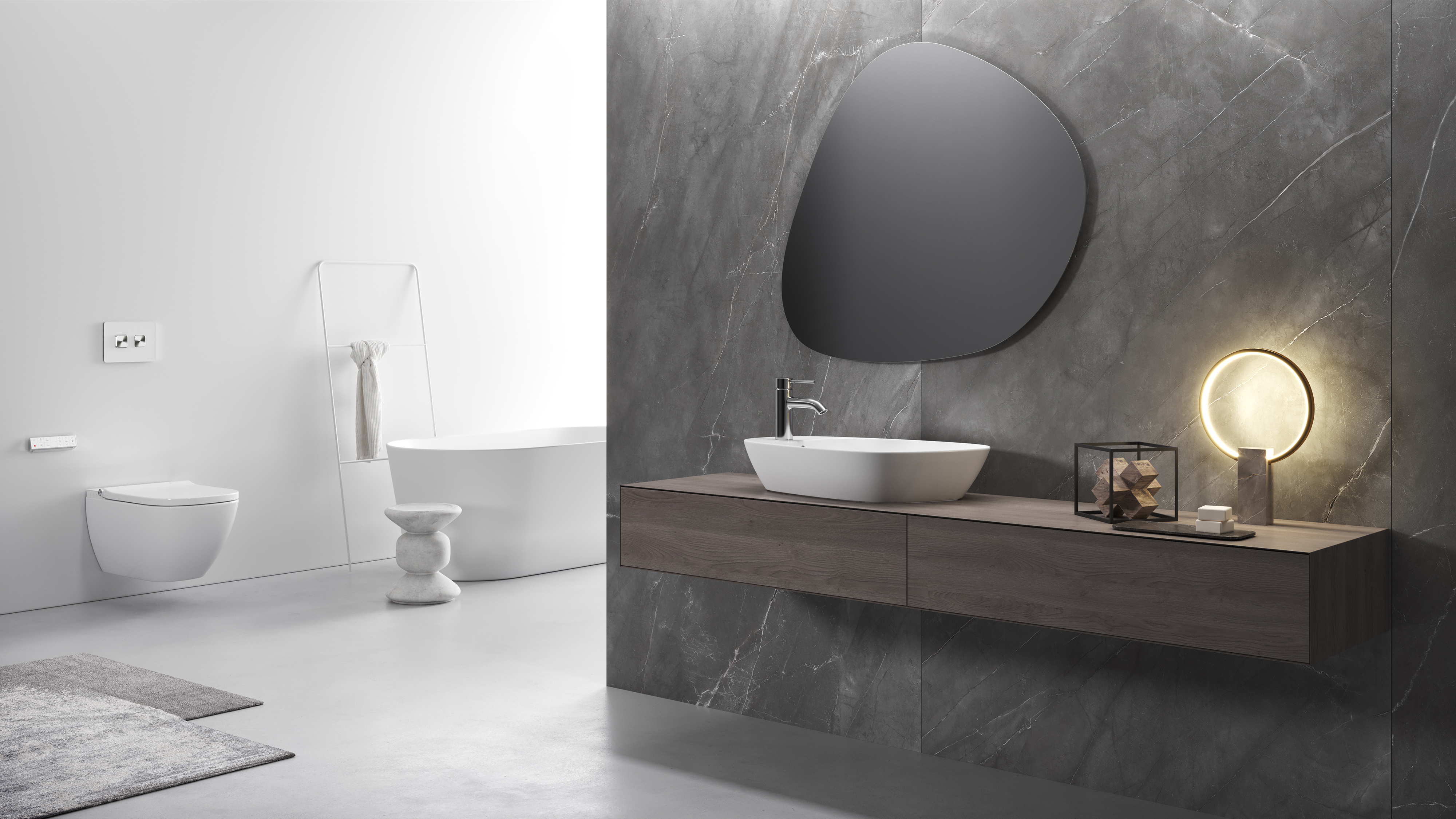 Meissen Keramik Kontra umywalka 60x40 cm nablatowa asymetryczna biała K682-002