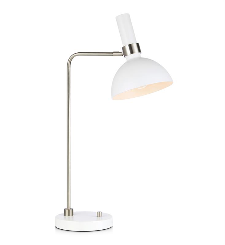 Markslöjd Larry lampa biurkowa 1x60W biały/stal 107502