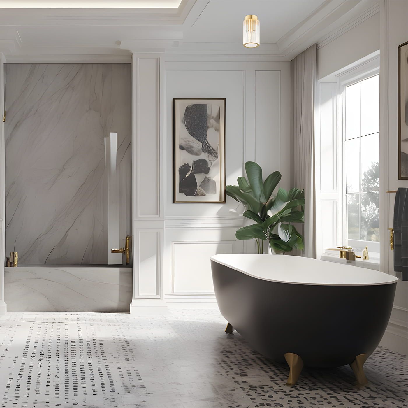 Argon Hampton lampa podsufitowa 1x7 W mosiądz 8501