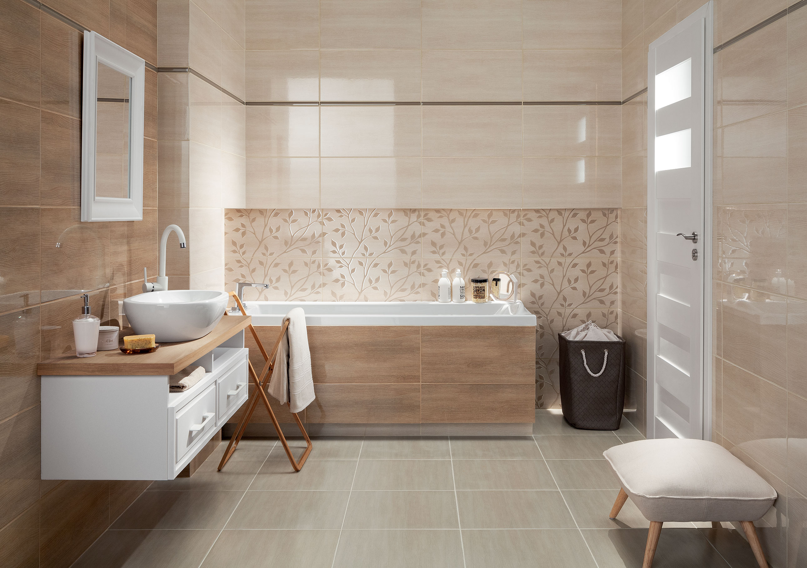 Domino Woodbrille dekor ścienny 60,8x30,8 cm beżowa