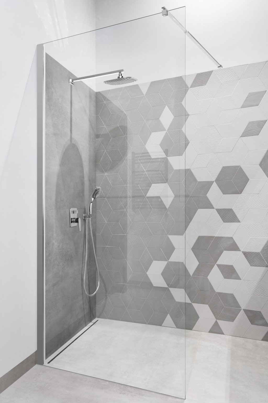 Invena Dokos zestaw prysznicowy podtynkowy z deszczownicą biały/chrom BS-19-BK2