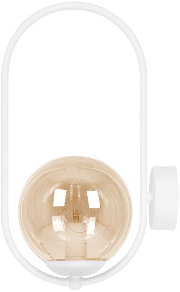 Kaja Alma kinkiet 1x10 W biały-bursztynowy K-5308