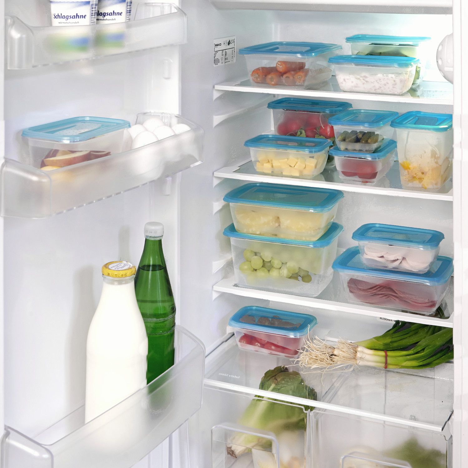 Keeeper Fredo Fresh zestaw pojemników do przechowywania 20,5x15,5x10,5 cm przezroczysty-niebieski 3067663200000 - Wysyłka w 24h