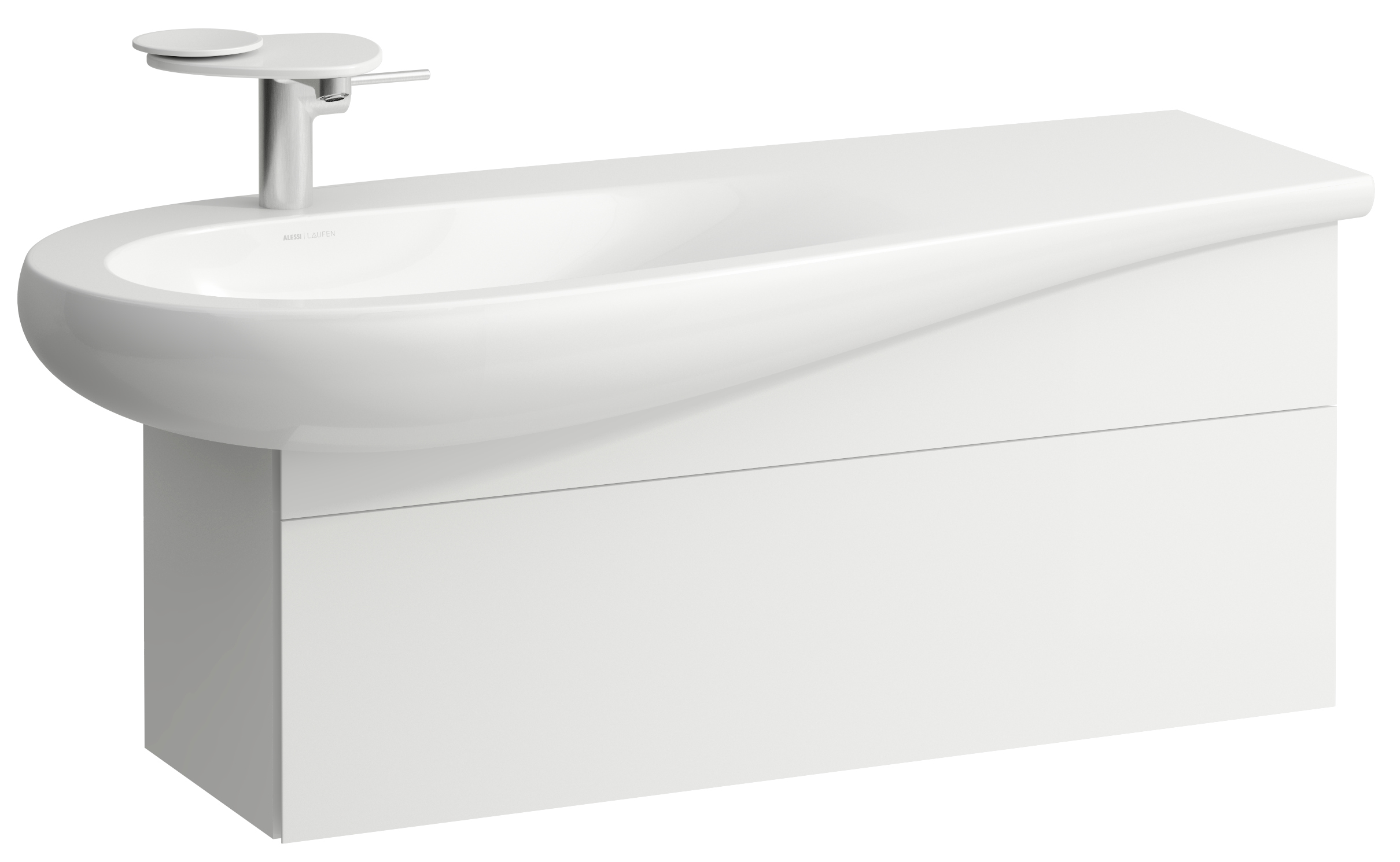 Laufen Il Bagno Alessi szafka 100 cm podumywalkowa wisząca lewa biały mat H4304210972601