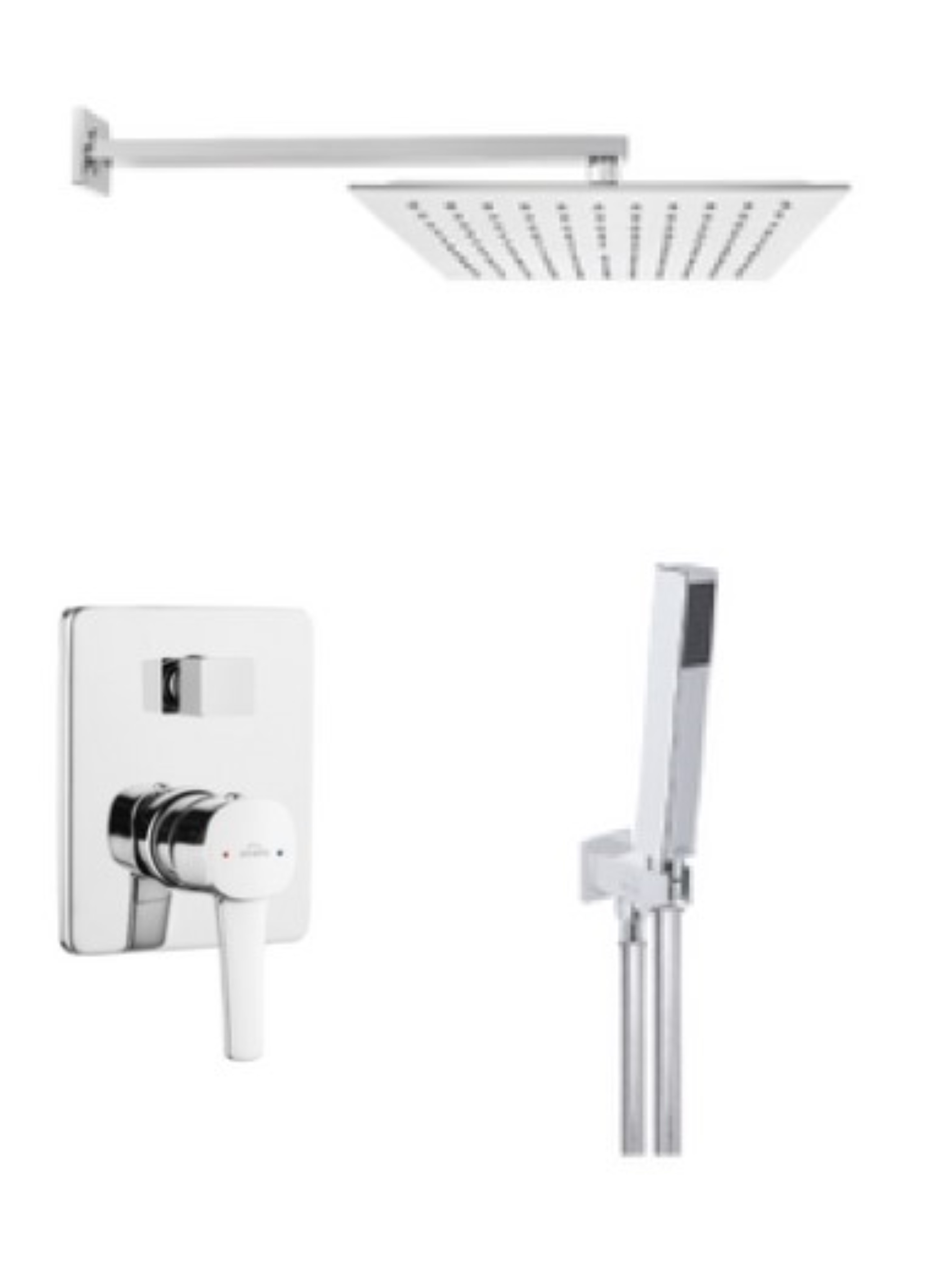 Invena Glamour zestaw prysznicowy podtynkowy z deszczownicą chrom BS-02-0K1