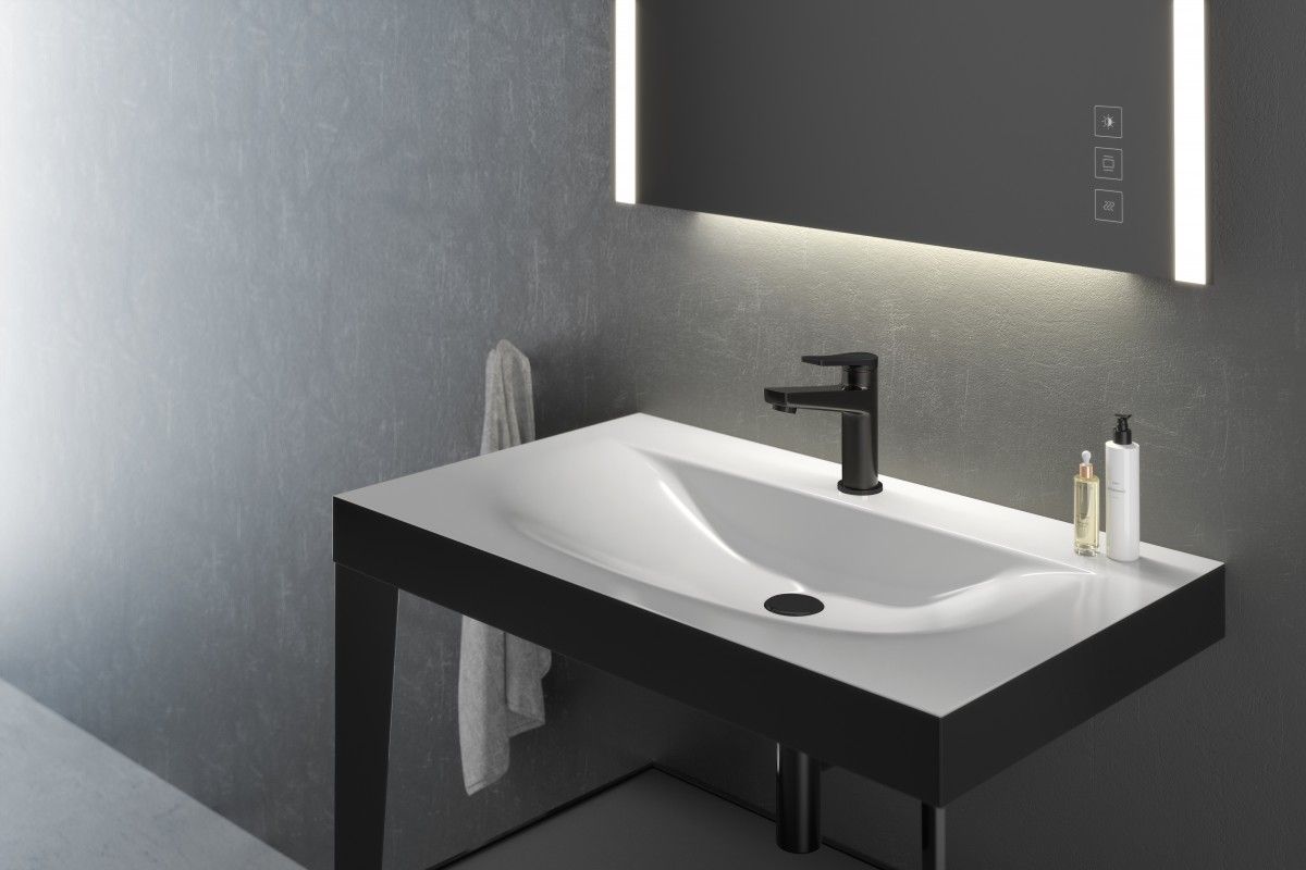 FDesign Seppia bateria umywalkowa stojąca czarny mat FD1-SPA-2-22