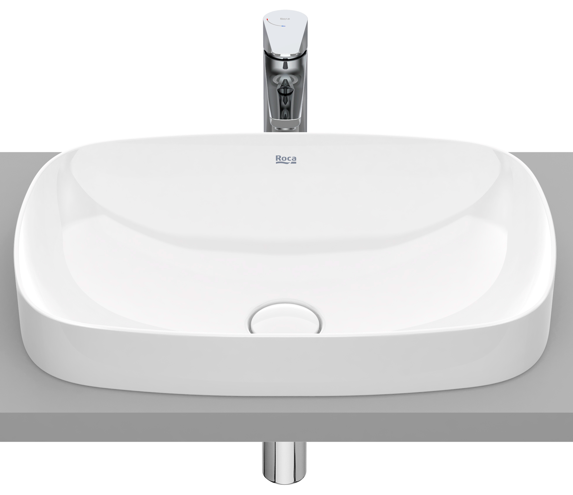 Roca Inspira umywalka 55x37 cm prostokątna wpuszczana biała A327504000 - Wysyłka w 24h