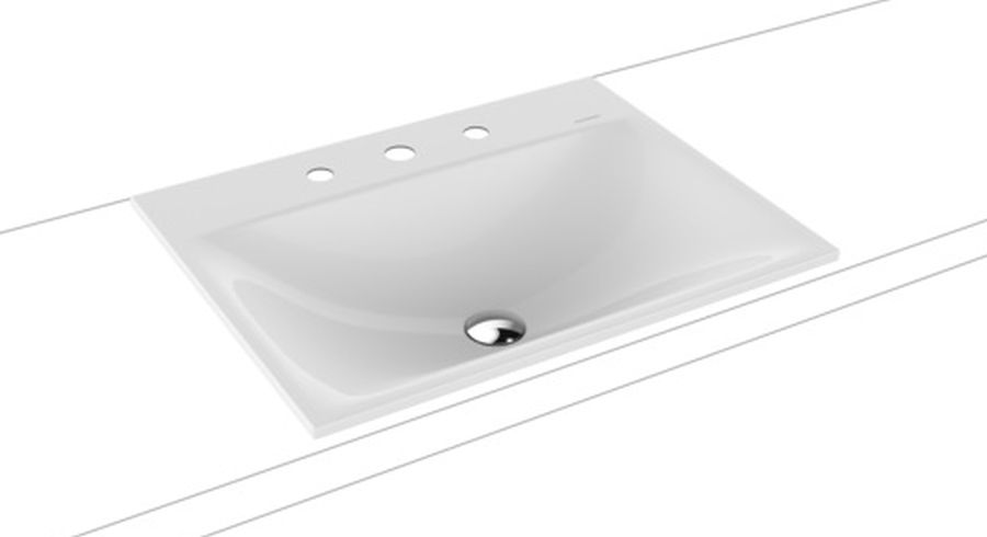 Kaldewei Silenio umywalka 60x46 cm wpuszczana prostokątna model 3037 biała 907706273001