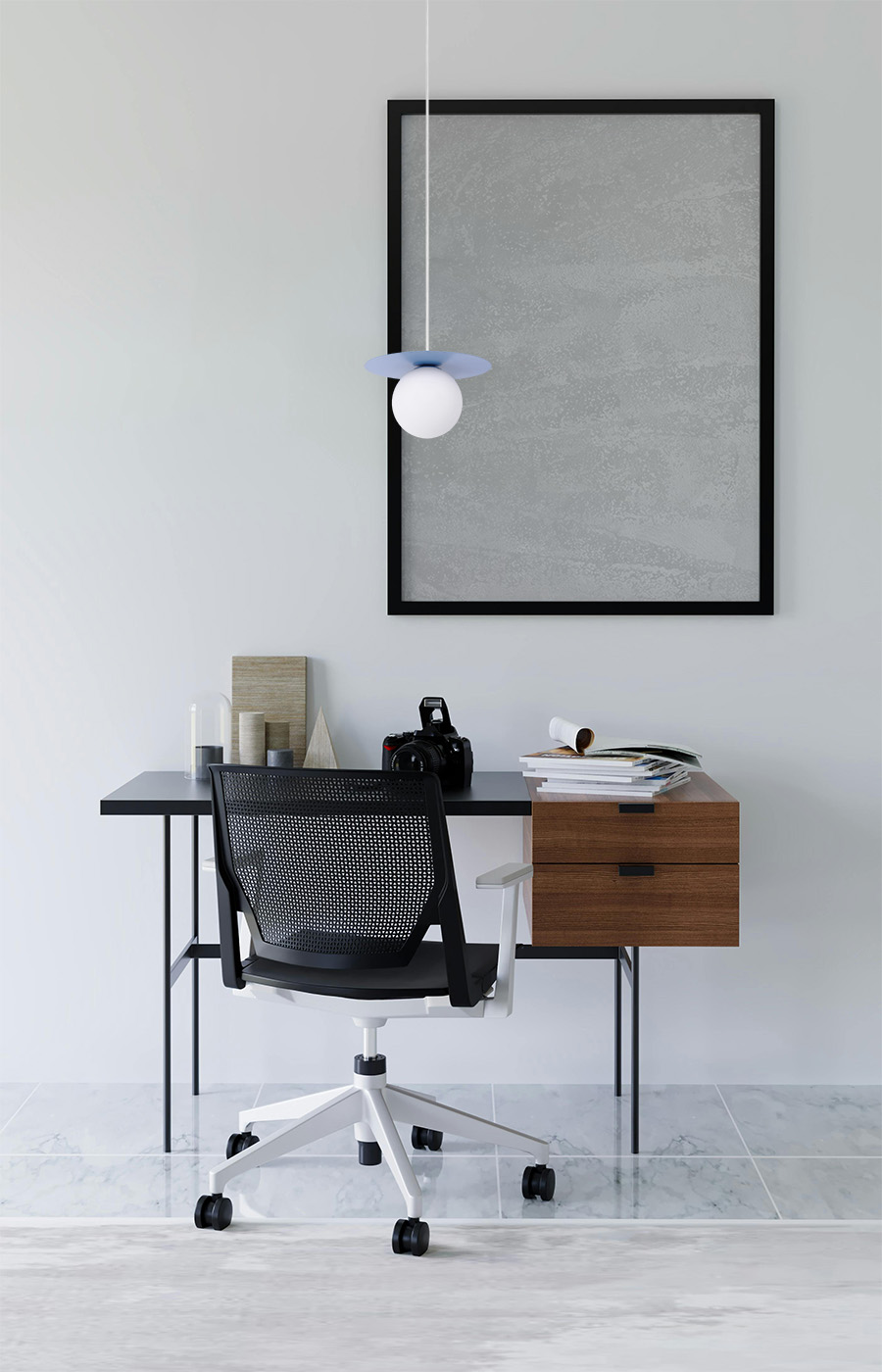 Kaja Robin lampa wisząca 1x10 W biała-niebieska K-5445