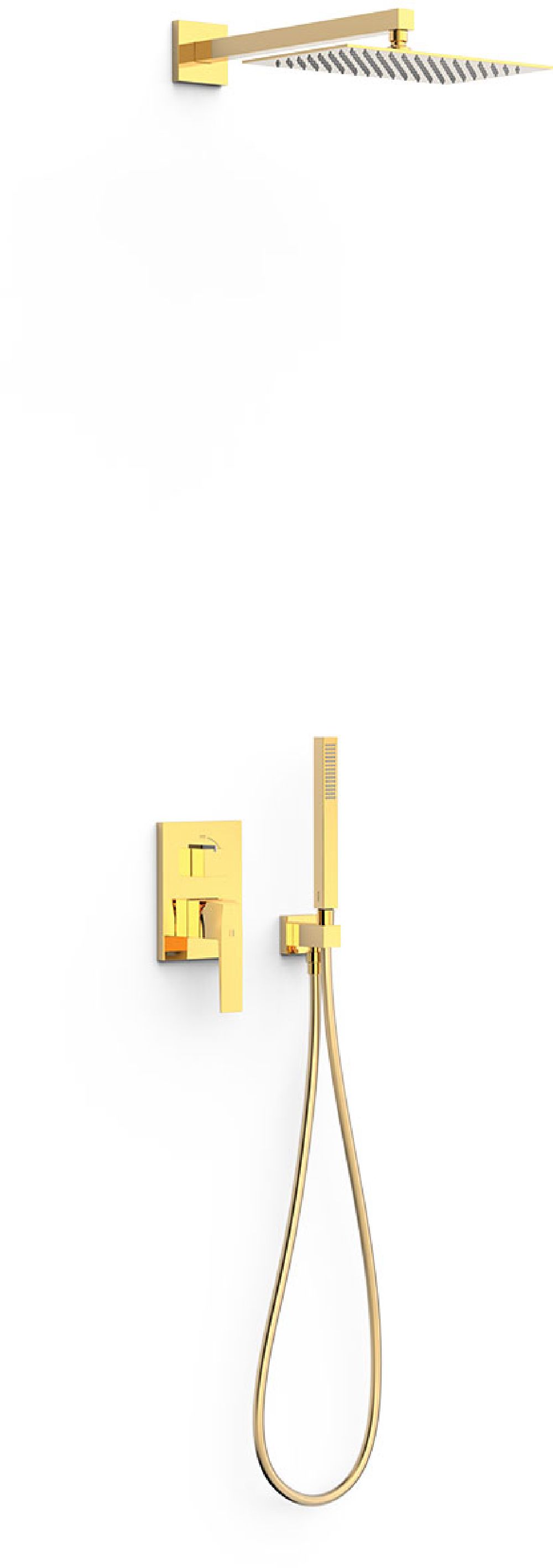 Tres Slim Exclusive zestaw prysznicowy podtynkowy z deszczownicą złoty 20228004OR