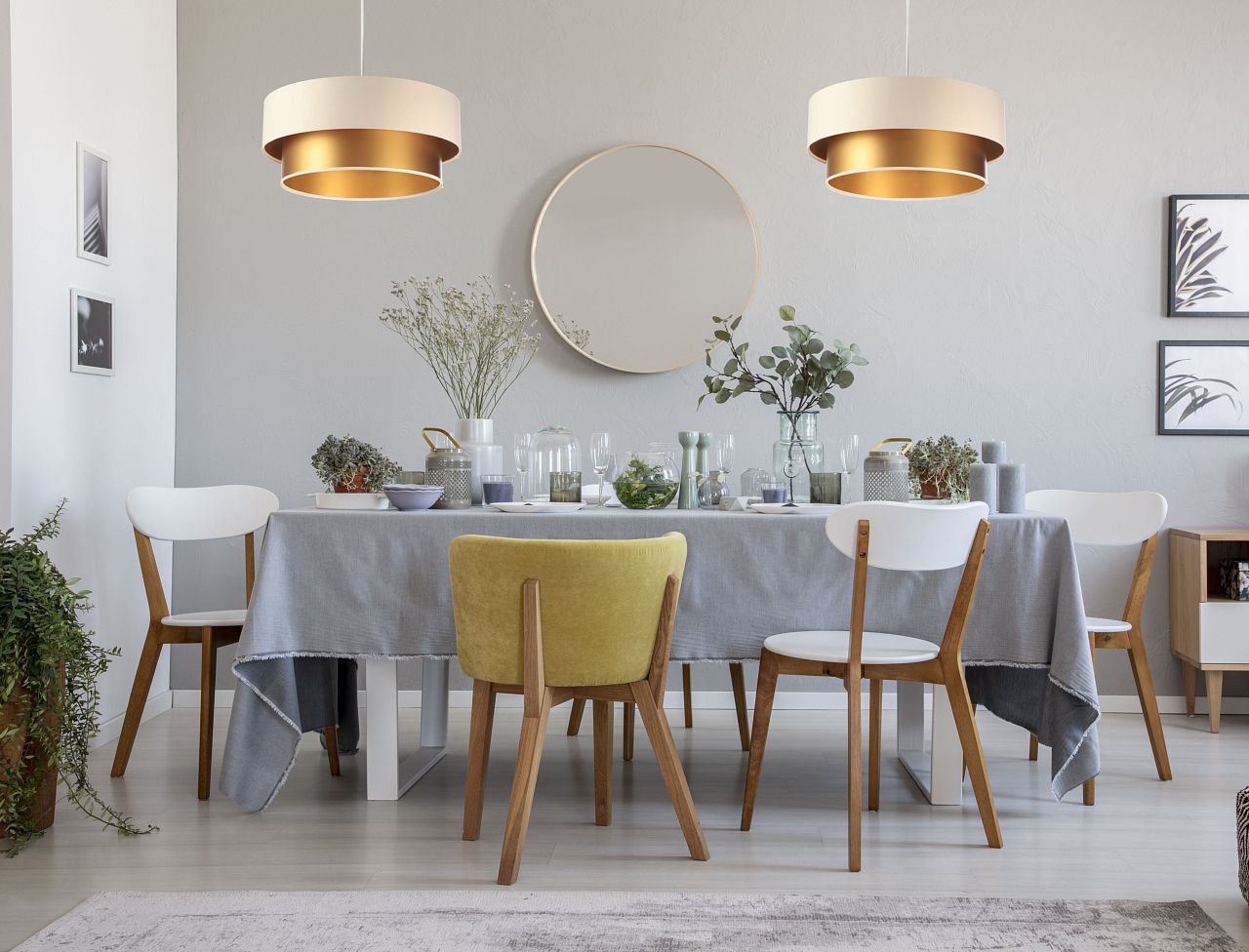 BPS Koncept Duo ellegant Westa lampa wisząca 1x60W kremowy/złoty 061-055-60