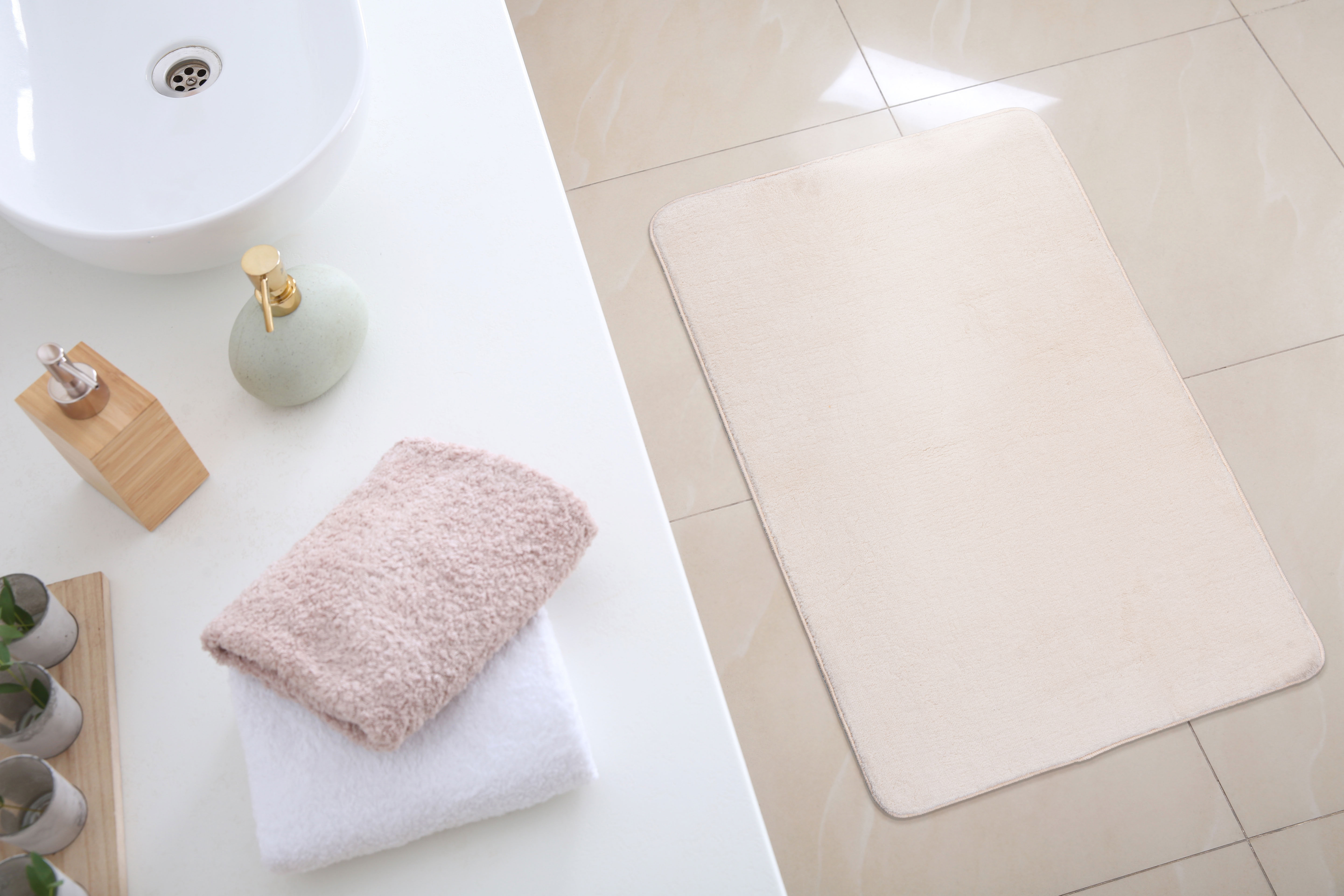 Multi-Decor Teddy dywanik łazienkowy 90x60 cm prostokątny beżowy 508358