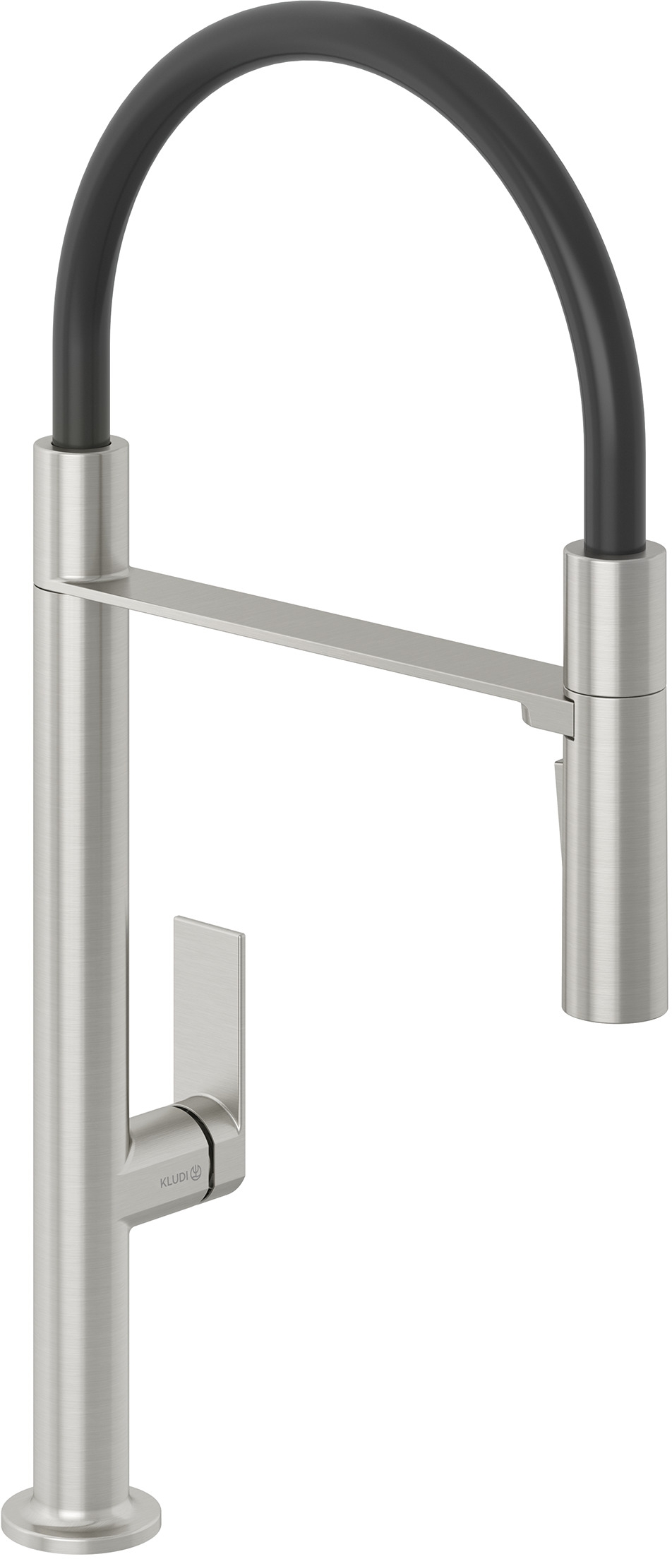 Kludi Qord bateria kuchenna stojąca nikiel szczotkowany/czarny 56859N575